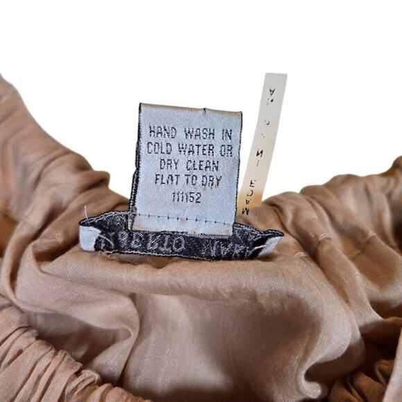 Alberto Makali Embroidered Silk Top Size Medium Tan Coquette Feminine Boho Fairy - Picture 12 of 12